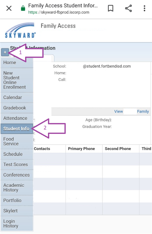 Skyward ID and Email 